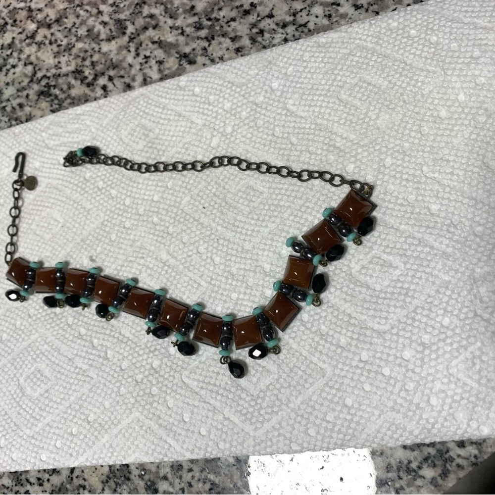 david aburey necklace with multi stone 16-17 inch